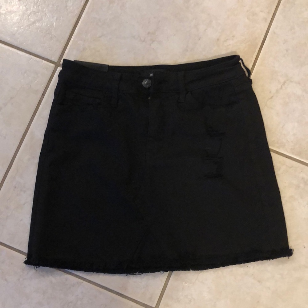 Black mini high waist skirt